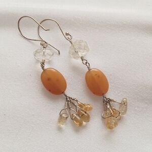 Silver with semi precious stones earrings